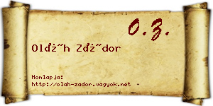 Oláh Zádor névjegykártya